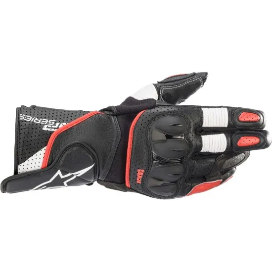 Мото ръкавици ALPINESTARS SP-2 V3 BLACK/WHITE/RED - Кожени ръкавици за мотор от марка Alpinestars