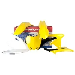 Пластмасов MX кит Polisport за Suzuki RMZ450 2008-17 Yellow/White?Black OEM Color