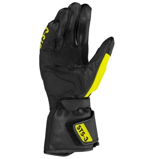 Кожени мото ръкавици SPIDI STS-3 BLACK/NEON YELLOW - Кожени ръкавици за мотор от марка SPIDI
