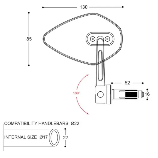 Огледала за мотор BARRACUDA SKIN-X BAR END B-LUX - Мото огледала от марка Barracuda