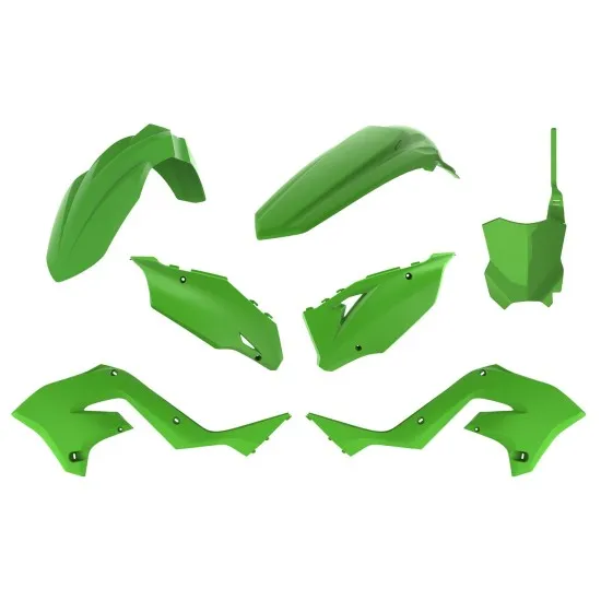 Пластмасов MX кит Polisport за Kawasaki KX125/250 рестайлинг 450 (2020) - 2003-08 Green OEM Color
