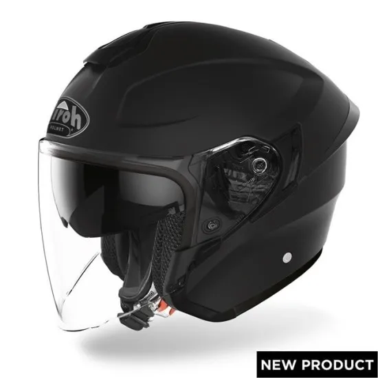 Каска за скутер AIROH H.20 BLACK MATT с модерен дизайн и дълъг визьор