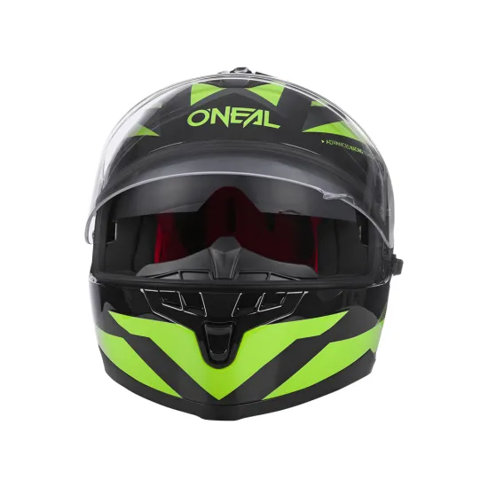 Каска O'NEAL CHALLENGER EXO V.22 BLACK/NEON YELLOW с вградени слънчеви очила и вентилационна система
