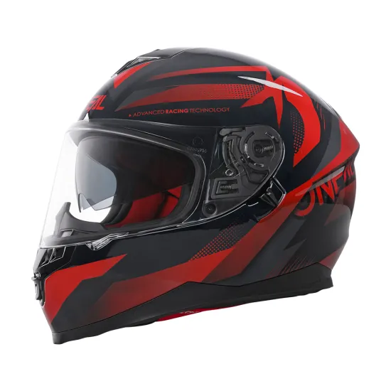 Каска O'NEAL CHALLENGER EXO V.22 RED/BLUE с вградени слънчеви очила и модерна вентилация