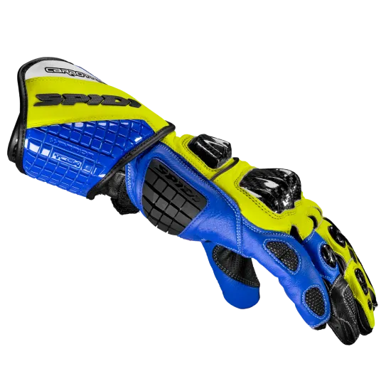 Мото ръкавици SPIDI Carbo track EVO BLUE/YELLOW - Кожени ръкавици за мотор от марка SPIDI