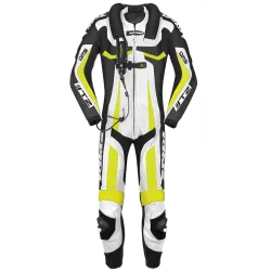 Кожен мото екип с гърбица SPIDI T-2 Neck Dps Airbag ACID GREEN/BLACK