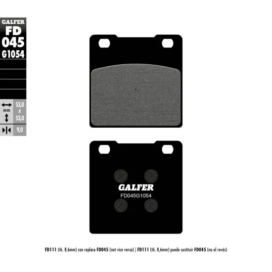 Предни/Задни мото накладки Galfer SEMI METAL FD045G1054 - Накладки от марка GALFER
