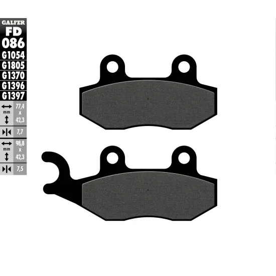 Предни/Задни мото накладки Galfer SEMI METAL FD086G1054 - Накладки от марка GALFER