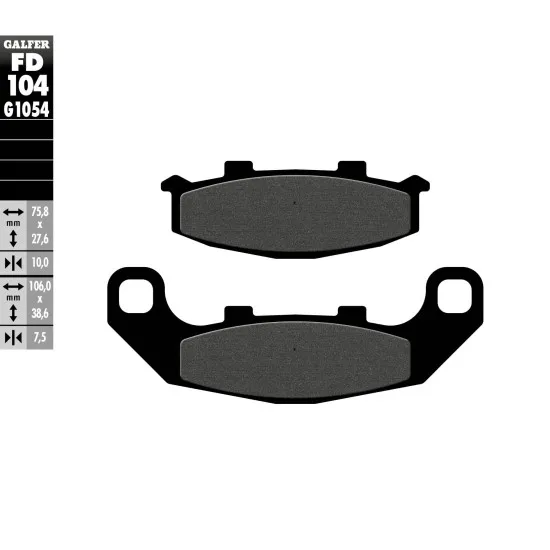 Предни/Задни мото накладки Galfer SEMI METAL FD104G1054 - Накладки от марка GALFER
