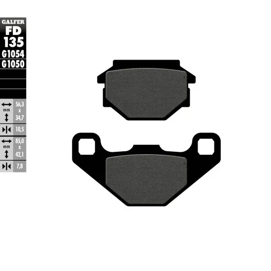Предни/Задни мото накладки Galfer SEMI METAL FD135G1054 - Накладки от марка GALFER