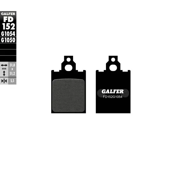 Предни/Задни мото накладки Galfer SEMI METAL FD152G1054 - Накладки от марка GALFER