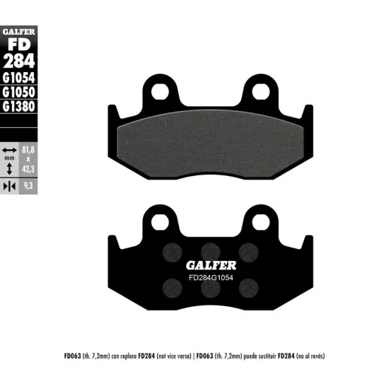 Предни/Задни мото накладки Galfer SEMI METAL FD284G1054 - Накладки от марка GALFER