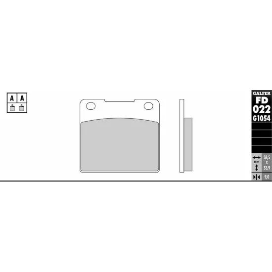Задни мото накладки Galfer SEMI METAL FD022G1054 - Накладки от марка GALFER