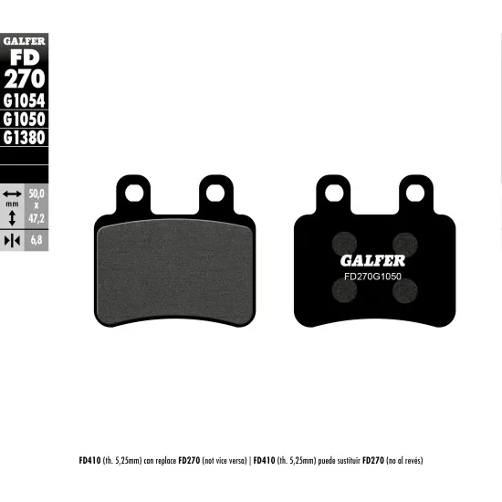Предни/задни мото накладки Galfer SCOOTER FD270G1050 - Накладки от марка GALFER