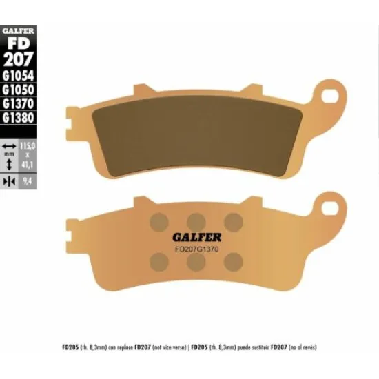 Предни/Задни мото накладки Galfer SINTERED COMPOUND FD207G1370 - Накладки от марка GALFER