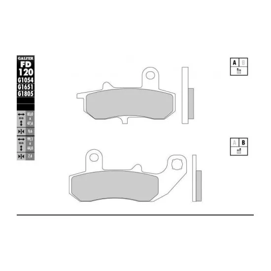 Задни мото накладки Galfer SEMI METAL FD120G1054 - Накладки от марка GALFER