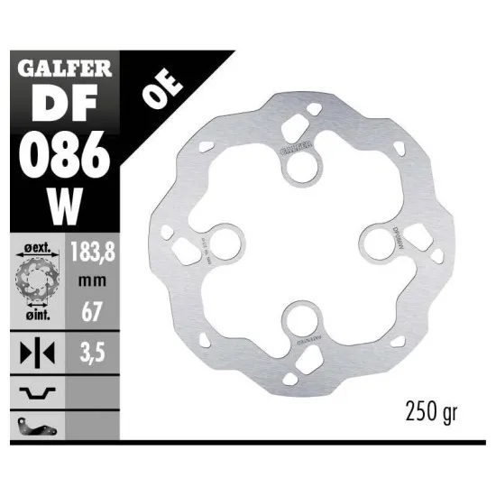 Преден спирачен диск Galfer WAVE FIXED 183.8x3mm DF086W - Спирачни дискове от марка GALFER