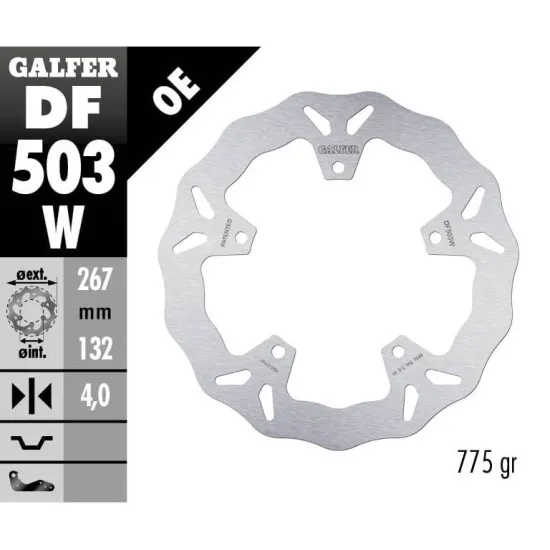 Преден спирачен диск Galfer WAVE FIXED 267x4mm DF503W - Спирачни дискове от марка GALFER