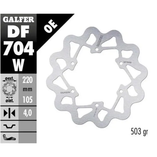 Преден/Заден спирачен диск Galfer WAVE FIXED 220x4mm DF704W - Спирачни дискове от марка GALFER