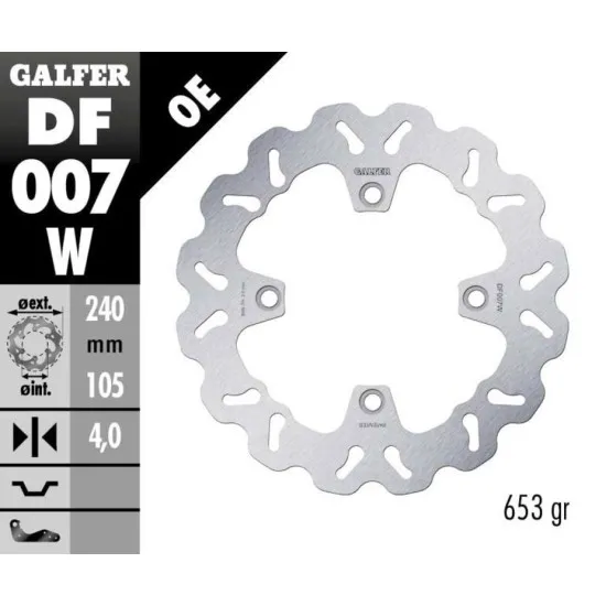Преден/Заден спирачен диск Galfer WAVE FIXED 240x4mm DF007W - Спирачни дискове от марка GALFER