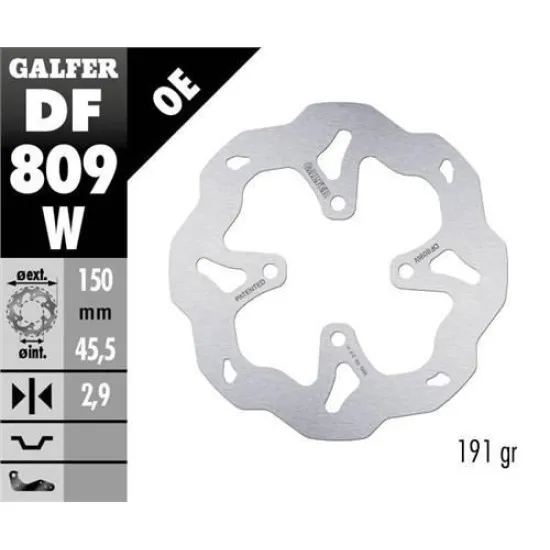 Заден спирачен диск Galfer WAVE FIXED 150x2,9mm DF809W - Спирачни дискове от марка GALFER