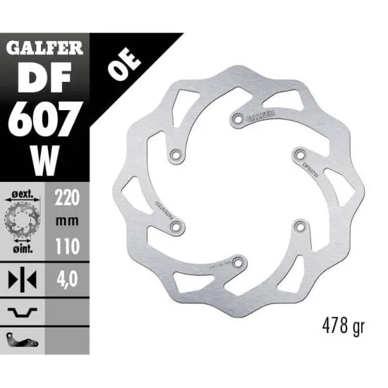 Заден спирачен диск Galfer WAVE FIXED 220x4mm DF607W - Спирачни дискове от марка GALFER