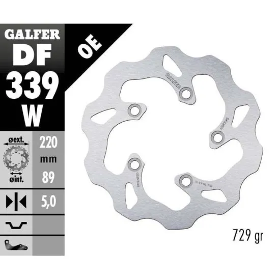 Заден спирачен диск Galfer WAVE FIXED 220x5mm DF339W - Спирачни дискове от марка GALFER