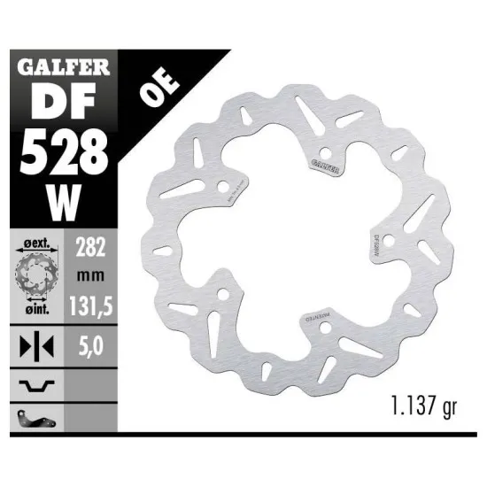 Заден спирачен диск Galfer WAVE FIXED 282x5mm DF528W - Спирачни дискове от марка GALFER