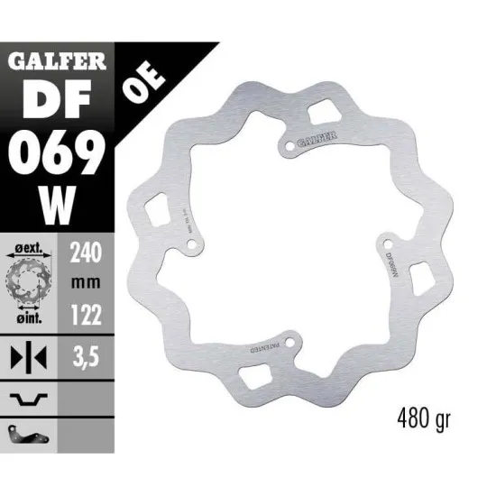 Заден спирачен диск Galfer WAVE FIXED  DISC WAVE FIXED 240x3,5mm DF069W - Спирачни дискове от марка GALFER