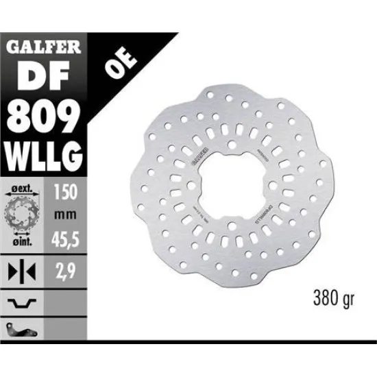 Заден спирачен диск Galfer WAVE FIXED FULL TYPE 150x2.9mm DF809WLLG - Спирачни дискове от марка GALFER