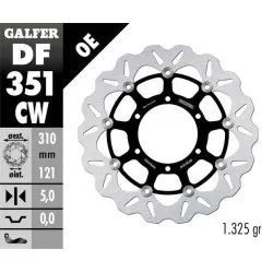 Плаващ преден спирачен диск Galfer WAVE FLOATING COMPLETE (C. ALU.) 310x5mm DF351CW