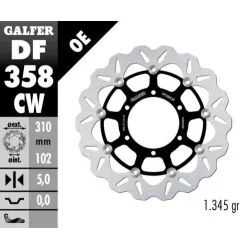 Плаващ преден спирачен диск Galfer WAVE FLOATING COMPLETE (C. ALU.) 310x5mm DF358CW