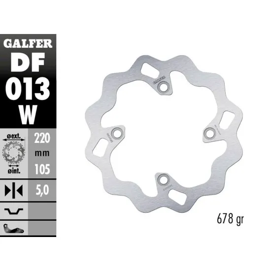 Заден спирачен диск Galfer WAVE FIXED 220x5mm DF013W - Спирачни дискове от марка GALFER