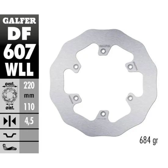 Заден спирачен диск Galfer WAVE FIXED SOLID 220x4.5mm DF607WLL - Спирачни дискове от марка GALFER