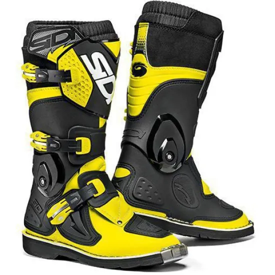 Детски мотокрос ботуши SIDI FLAME BLACK-YELLOW FLOU - Детски мото ботуши от марка SIDI