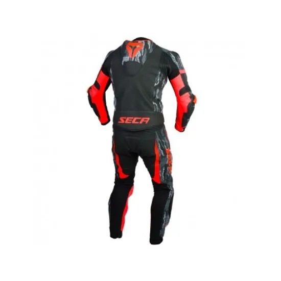 Мото панталон SECA SRS II FLUO RED/CAMO с D3O® протектори и перфорирани панели