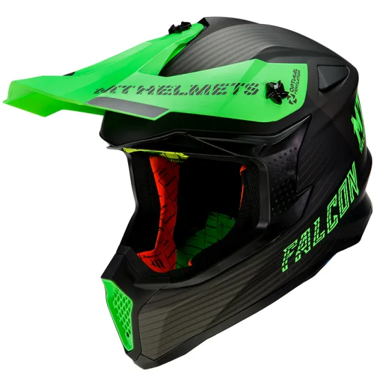 Мотокрос каска MT FALCON SYSTEM-FLUO GREEN - Мотокрос каски от марка MT