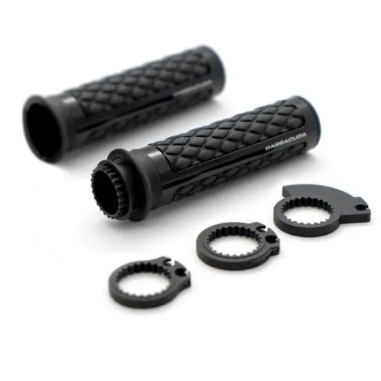 Мото ръкохватки BARRACUDA CLASSIC BROWN BLACK GRIPS - Мото ръкохватки от марка Barracuda