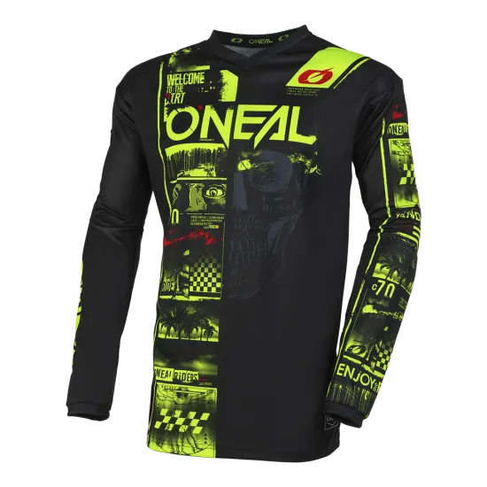 Мотокрос блуза ONEAL ELEMENT ATTACK V.23 BLACK/NEON YELLOW - Мотокрос джърси от марка ONeal