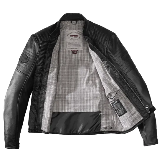 Кожено мото яке SPIDI CLUBBER Extreme Black с Warrior протектори и италианска биволска кожа