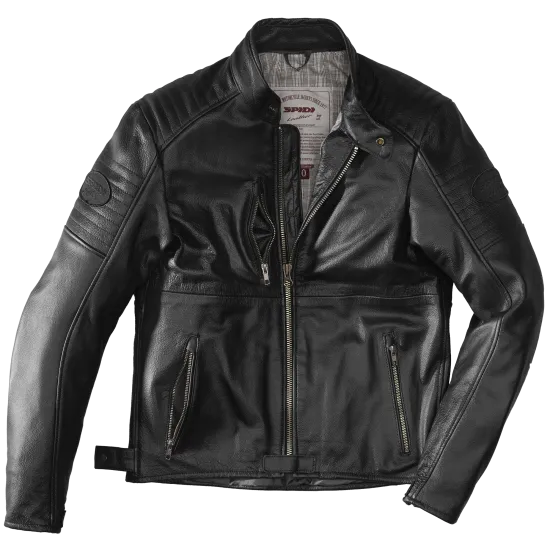 Кожено мото яке SPIDI CLUBBER Extreme Black с Warrior протектори и италианска биволска кожа