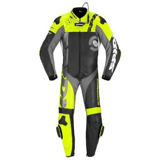 Кожен мото екип SPIDI DP-PROGRESSIVE PRO Black/Fluo - Мото екипи от марка SPIDI