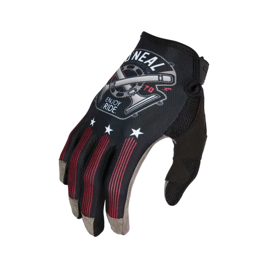 Мотокрос ръкавици ONEAL MAYHEM PISTON V.23 BLACK/WHITE/RED - Мотокрос ръкавици от марка ONeal