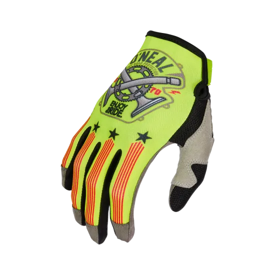 Мотокрос ръкавици ONEAL MAYHEM PISTON V.23 NEON YELLOW/BLACK/RED - Мотокрос ръкавици от марка ONeal
