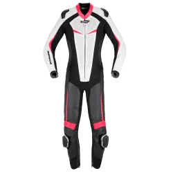 Дамски кожен мото екип SPIDI TRACK PERF PRO Black/Fuchsia
