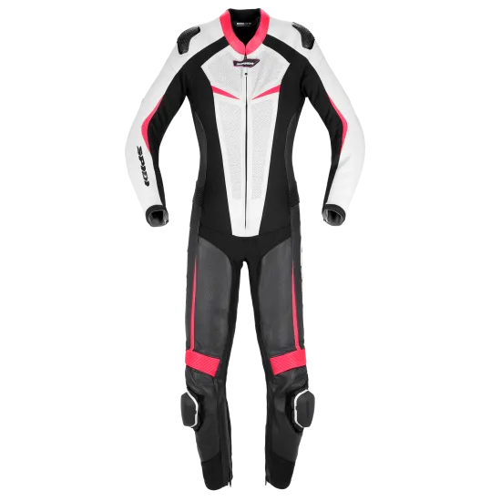 Дамски кожен мото екип SPIDI TRACK PERF PRO Black/Fuchsia - Дамски мото екипи от марка SPIDI