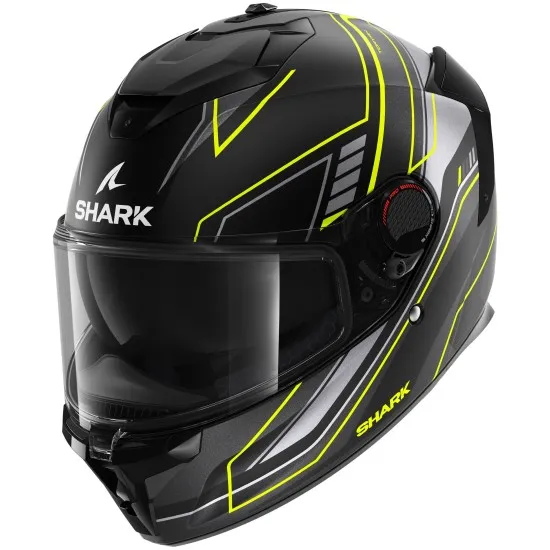 SHARK SPARTAN GT PRO TORYAN BLACK/GRAY/YELLOW FLUO MATT – черна, сива и жълта флуоресцентна каска