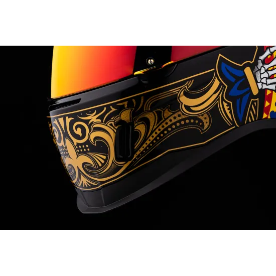 Каска ICON AIRFORM SUICIDE KING GOLD – Поликарбонатна каска с Dropshield™ и Hydradry™