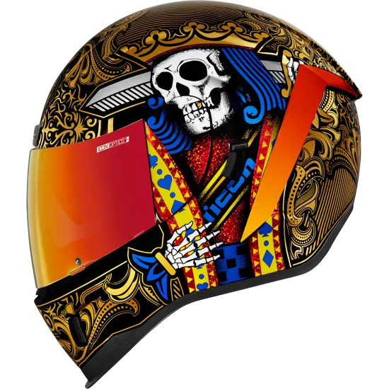Каска ICON AIRFORM SUICIDE KING GOLD – Поликарбонатна каска с Dropshield™ и Hydradry™
