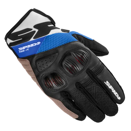 Мото ръкавици SPIDI FLASH-R EVO Black/Blue - Кожени ръкавици за мотор от марка SPIDI